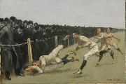 Frederic Remington Touchdown oil painting